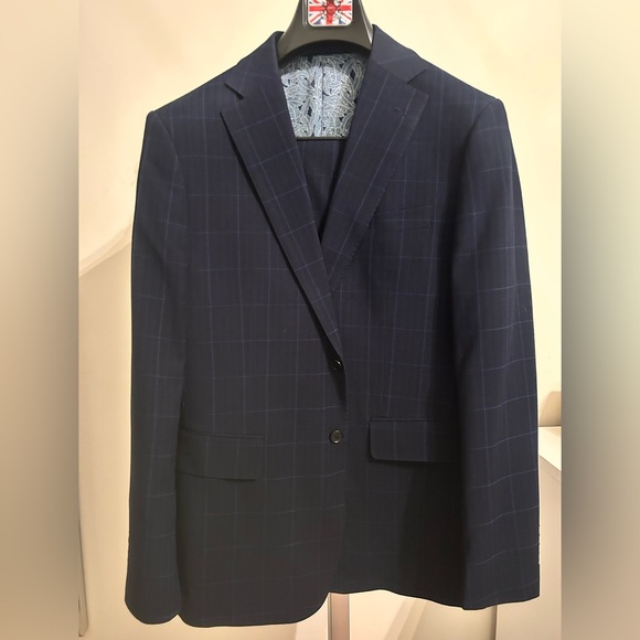 English Laundry Other - English Laundry Navy Blue Windowpane Suit